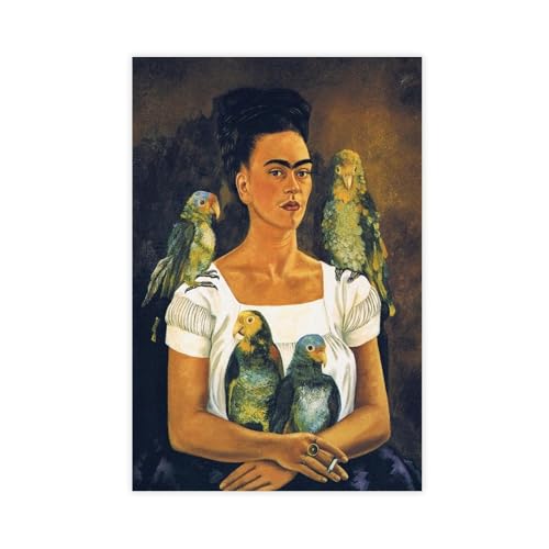 ZKAWE Poster auf Leinwand, Motiv Frida Kahlo, Wandkunst, Dekordruck, Bild Gemälde für Wohnzimmer, Schlafzimmer, Dekoration, ungerahmt, 60 x 90 cm von ZKAWE