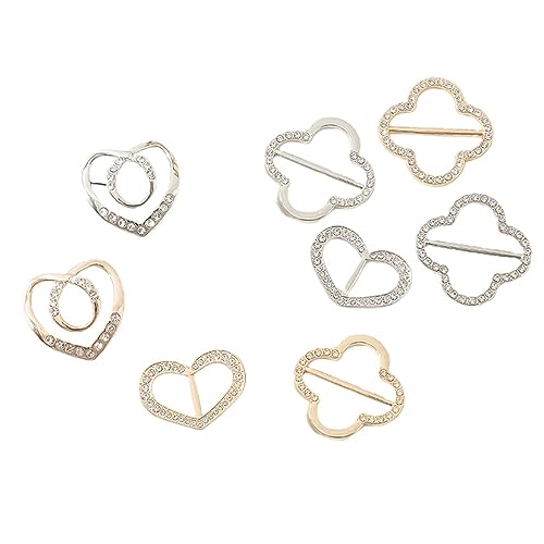 ZKGYUS 8 Stück Metall T Shirt Clips Seiden Schal Ring Clip T Shirt Krawatten Clips Kleidungs Eckknopf Metall runder Kreis Clip Schnalle Kleidungsring Wickelhalter für Frauen und Mädchen von ZKGYUS