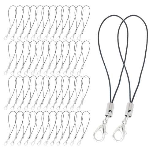 ZKHSEOU 50 Stück Handy-Lanyard-Schlüsselanhänger, Karabinerverschluss-Seil, Handy-Charms mit Karabiner-Handy-Ring, Handy-Lanyard-Charms zum Aufhängen, DIY-Zubehör, Schmuckzubehör, Armband-Lanyard von ZKHSEOU