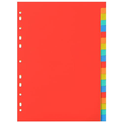 ZKSXOA 20 Teiliges Trennblätter für Ordner A4, 11 Löcher Ordner Trennblätter Ordner Register Trennstreifen Trennlaschen Bunt Ringbuchregister für Ordner Organisation von ZKSXOA