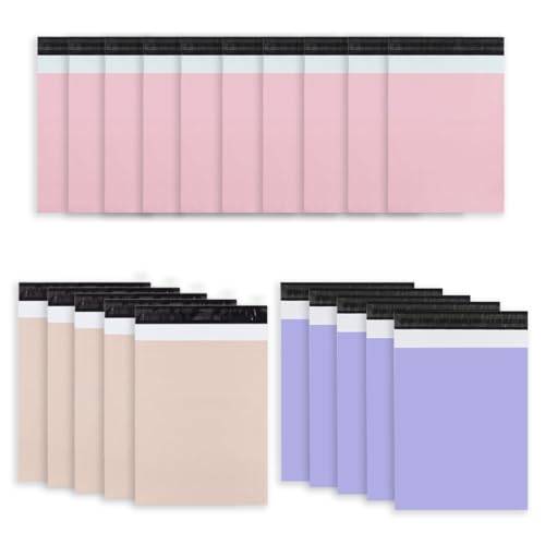 ZKSXOA 20 pcs Farbe Versandbeutel Plastik Versandtaschen versandtaschen warensendung selbstklebend und Blickdicht Versandtüten aus Plastik DREI Größen von ZKSXOA