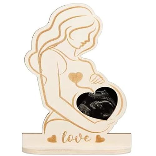 ZKSXOA Bilderrahmen Ultraschallbild Schwangere Mama Holz Fotorahmen Baby Ultraschall Bild Frame Geschenkideen für werdende Mütter Mutter zu sein Babyparty von ZKSXOA