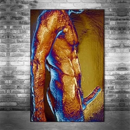 DIY Diamant Painting Bilder, 5D Diamond Painting Set, Sexy Mann der abstrakten Kunst Vollbohrer Diamond Art Painting Kits,Diamant Malerei Bilder Nach Zahlen,für Wand Art Dekor(square Drill)30x40cm von ZLCHYJ