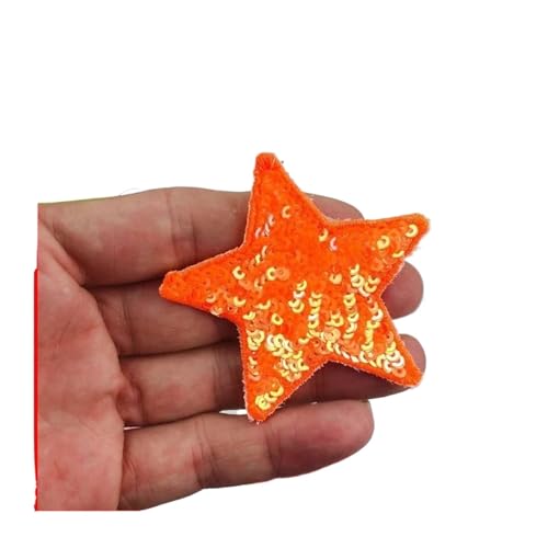 Flicken Patches 10 Stück Pailletten Glitzer Stern Bügelflicken Stickerei Tuch Jacke Tasche Hut Dekor Zubehör Flash Star Patch DIY Bastelbedarf Floral Rose AufbüGeln Flower(Color 10,Small(6*6cm)) von ZLHXCOZH