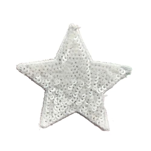 Flicken Patches 10 Stück Pailletten Glitzer Stern Bügelflicken Stickerei Tuch Jacke Tasche Hut Dekor Zubehör Flash Star Patch DIY Bastelbedarf Floral Rose AufbüGeln Flower(Color 11,Large(12*12cm)) von ZLHXCOZH