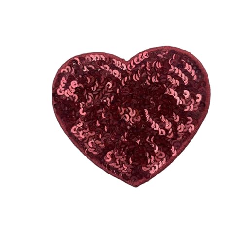 Flicken Patches 10 Stück Pailletten Glitzer Stern Bügelflicken Stickerei Tuch Jacke Tasche Hut Dekor Zubehör Flash Star Patch DIY Bastelbedarf Floral Rose AufbüGeln Flower(Color 20,Large(12*12cm)) von ZLHXCOZH