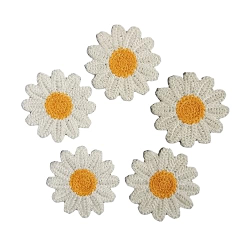 Flicken Patches 10 Teile/beutel Schönheit Gänseblümchen Blume Sonnenblume Stickerei Patches for Kleidung Nähen-auf Aufkleber Diy Applique for Bekleidungs ​​Zubehör Floral Rose AufbüGeln Flower von ZLHXCOZH