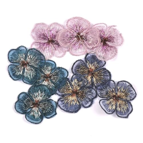 Flicken Patches 20 Teile/los Blume Spitze Patches for Hut Kleidung Stickerei Mesh Applikationen for Handgemachte Nähen Zubehör Hochzeit Decor 57x47mm Floral Rose AufbüGeln Flower(Random mixed) von ZLHXCOZH