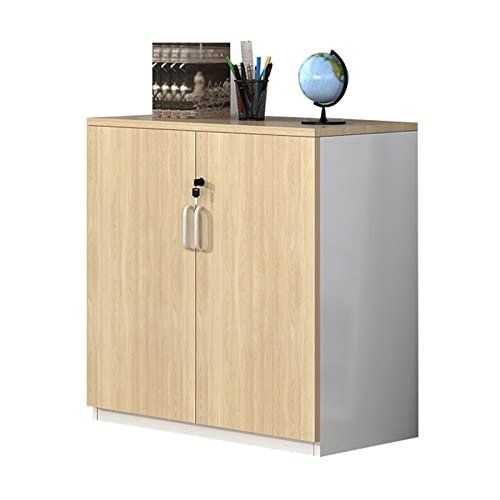 ZLJSGESA Aktenschrank Aktenschrank aus Holz, zweitüriger Lagerschrank mit Schloss, Büroschrank für das Home Office, 31,4 Zoll × 31,4 Zoll × 15,7 Zoll, Büroschrank in Holzfarbe von ZLJSGESA