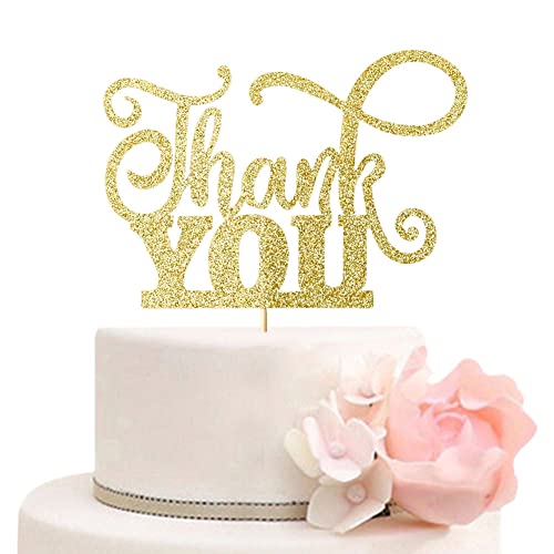 Thank You Cake Topper, Verlobte, Hochzeit, Brautparty, Erntedankfest, Babyparty, Party, Kuchendekorationen, Gold Glitzer von ZLPDS