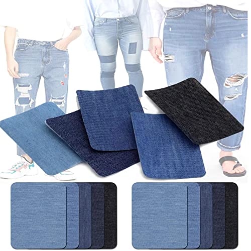 Jean Flicken zum Aufbügeln,10 Stück Flicken zum Aufbügeln,Denim Patches zum Aufbügeln für DIY,Reparatur Patches Kleidung Bügelflicken,für Jeans Kleidung Lochreparatur und Dekoration von ZLXFT