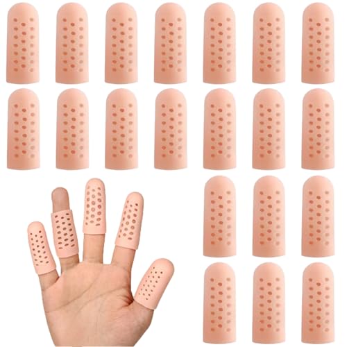 ZLXFT Fingermanschetten aus Silikon, 20 Stück Fingerschutz aus Silikon, atmungsaktiv, Fingerschutz, Fingerschutz, für rissige Finger von ZLXFT