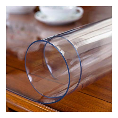 ZLYWE Transparente Tischdecke，hitzebeständig Tischfolie Schutzfolie PVC Abriebfest Bodenschutzmatte Für End Table Hartholzoberfläche Küche, Anpassbar (2.0mm,180x250cm) von ZLYWE