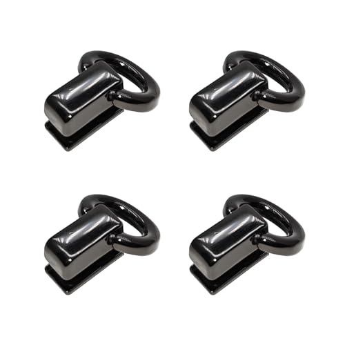 4 Stück Metall D Typ Side Clip Verschluss, Tasche Kette Strap Connector Schnalle, Geldbörse Anhänger Metallkette Strap Connector mit D-Ring für DIY Leder Handwerk Rucksack Herstellung, Hellgold von ZLYY