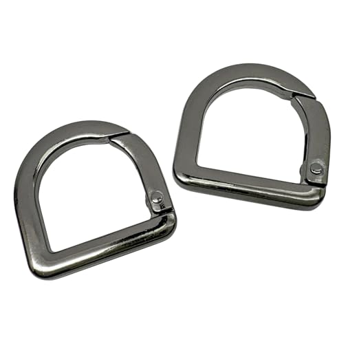 ZLYY D-Federring, Metallfeder-D-Ring-Clip, Triggerfeder-Schlüsselanhänger-Schnalle, Dunkel_Grau, Dark Gray 20mm von ZLYY