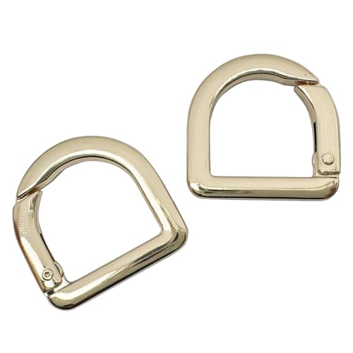 ZLYY D-Federring, Metallfeder-D-Ring-Clip, Triggerfeder-Schlüsselanhänger-Schnalle, Helles Gold, Light Gold 20mm von ZLYY