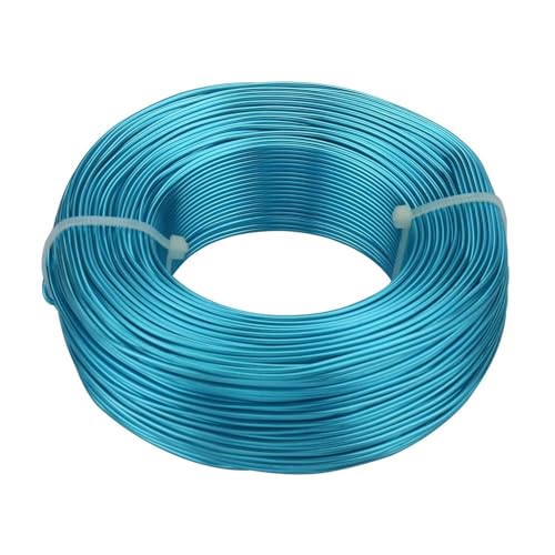 Aluminiumdraht 1 mm – 3,0 mm, 15 Farben, Edelstahl-Aluminium-Basteldraht, flexibles künstlerisches Perlenband, Schnurseil for die Schmuckherstellung, Zubehör zum Basteln Schmuckherstellung(Lake Blue,1 von ZMCGNO