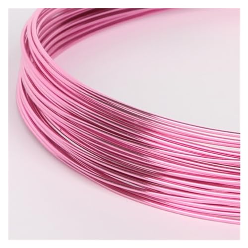 ZMCGNO Aluminiumdraht 3–10 Meter runder Aluminiumdraht 1 mm/1,5 mm/2 mm/2,5 mm vielseitiger lackierter Aluminium-Metalldraht, for DIY-Schmuckteile zum Basteln Schmuckherstellung(Fuchsia,2mm 5Meters) von ZMCGNO