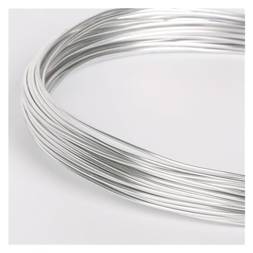 ZMCGNO Aluminiumdraht 3–10 Meter runder Aluminiumdraht 1 mm/1,5 mm/2 mm/2,5 mm vielseitiger lackierter Aluminium-Metalldraht, for DIY-Schmuckteile zum Basteln Schmuckherstellung(Silver,1mm 10Meters) von ZMCGNO