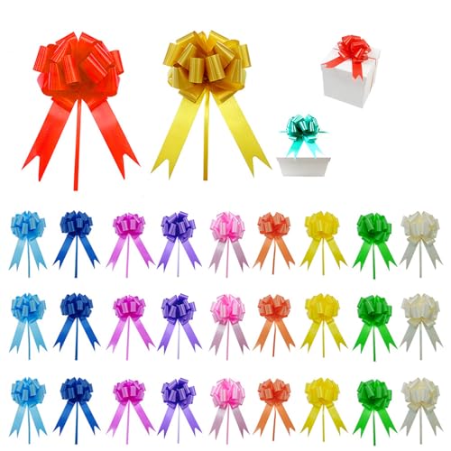 ZMD 27 Stück 9 Farben Oster-Geschenkpapier-Schleifen, Zellophantüten mit Geschenkpapierschleifen, verschiedene Geschenkschleifen, Geschenktüte, Verpackung, Dekoration für Geschenkkörbe, Valentinstag, von ZMD