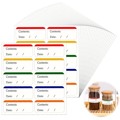 ZMDMAH 30 Blatt Gefrieretiketten Zum Beschriften, Farbe Gefrieretiketten TiefküHletiketten, Klebeetiketten Aufkleber Zum Beschriften, Beschriftungsetiketten, 300 Klebe Etiketten Beschreibbar von ZMDMAH