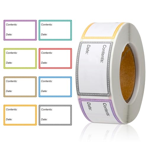 ZMDMAH 500 Stück Gefrieretiketten, 25x40mm Gefrieretiketten Klebeetiketten zum Beschriften Lebensmitteldatum-Etiketten, Self-Adhesive Jar Labels Food Freezer Labels Handmade Marmeladen Aufkleber Bag von ZMDMAH