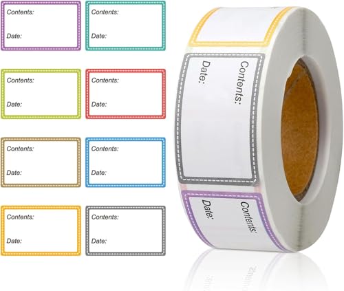 ZMDMAH 500 Stück Gefrieretiketten Lebensmitteldatum-Etiketten 25x40 mm Klebeetiketten zum Beschriften Self-Adhesive Jar Labels Food Freezer Labels Handmade Marmeladen Aufkleber Blank Labels Bag Labels von ZMDMAH