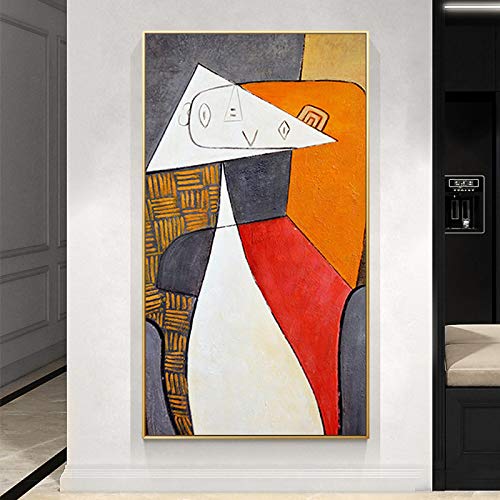 Von Picasso Berühmte Wandkunst für Wohnzimmer Leinwand Kunst Malerei Abstrakte Klassische Poster und Drucke Heimdekoration 80 x 160 cm (32 x 63 Zoll) mit Rahmen von ZMFBHFBH