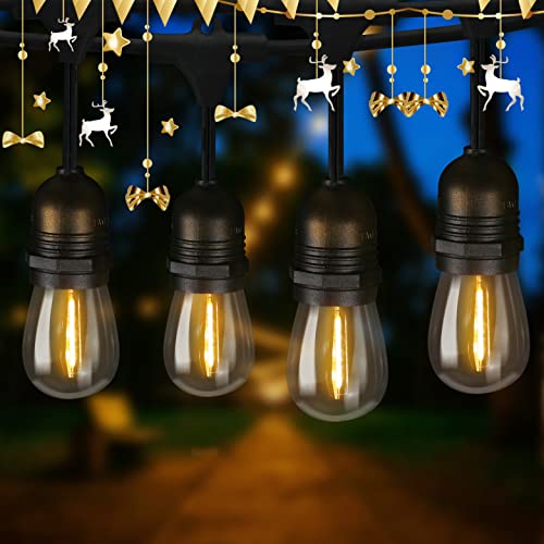 ZMH Lichterkette Außen Glühbirnen 15M - Outdoor Lichterkette Strom mit Stecker IP65 Wasserdicht Balkon Aussenlichterkette mit 15 S14 LED Birnen 1 Ersatzbirnen Deko für Garten Terrasse Hochzeit Party von ZMH