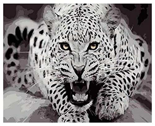 DIY Malen nach Zahlen für Erwachsene Leopard-Gepard-Waldtier DIY Ölgemälde von Numbers Kit Craft DIY Farbe auf Leinwand rahmenlose Landschaft von ZMHZMY