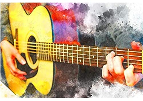 Malen nach Zahlen Musikinstrument Gitarre Painting by Numbers Kit DIY ölgemälde Kit für Erwachsene, Kinder, Anfänger Painting Set 16x20 Zoll Leinwanddruck Wandkunst Dekoration von ZMHZMY