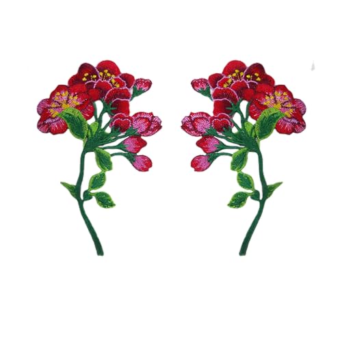 3 Pair Purple Flower Blossom Embroidery Patch Iron On Appliques Chinese for Clothing Sew On Patches for Jeans Cloth von ZMQU