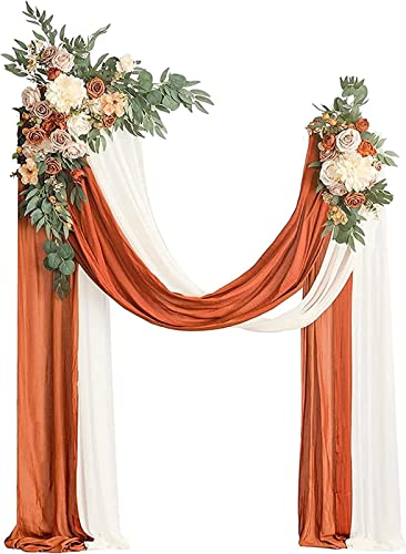 Hochzeitsbogen-Vorhänge, Chiffon-Stoff-Vorhänge, 2 Stück, Bogen-Drapierungsstoff, Blumenbogen for Zeremonie, Hochzeitsempfang, Hintergrunddekoration, Rose von ZMQU