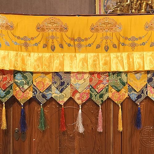 ZMQU Schrein-Tuch, 100 cm, tibetisch-buddhistischer Saal, Haushalt, tibetischer Stoff, Tisch umgebender Tempel, Dekorationsvorhang von ZMQU