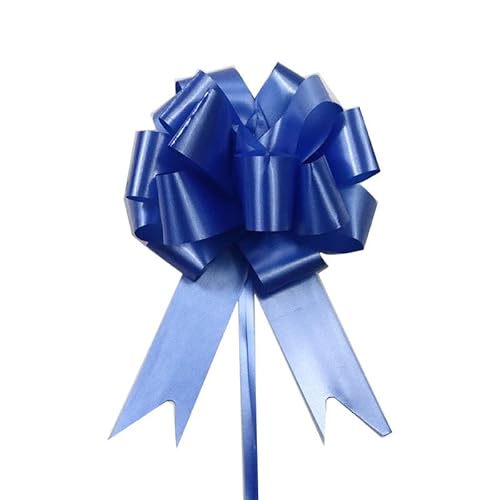 Zugschleife, Geschenkpapier-Schleifen, 10 Stück, Hochzeits-Zugschleifenbänder, Blumenauto-Geschenkverpackung, Geburtstags-Events, Partyzubehör, Valentinstag (rot)(Dark Blue) von ZMQU