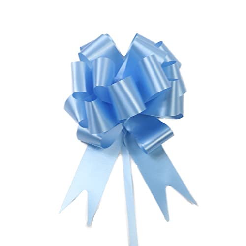 Zugschleife, Geschenkpapier-Schleifen, 10 Stück, Hochzeits-Zugschleifenbänder, Blumenauto-Geschenkverpackung, Geburtstags-Events, Partyzubehör, Valentinstag (rot)(Light Blue) von ZMQU