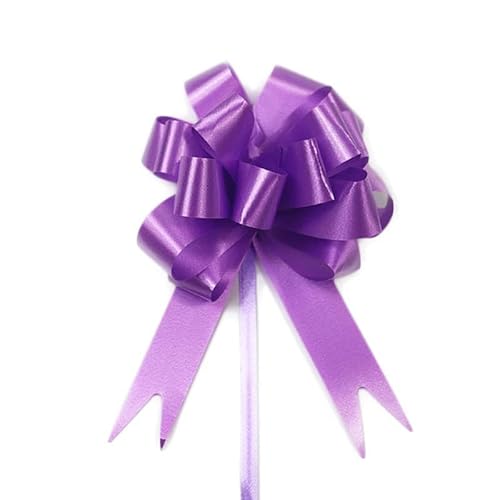 Zugschleife, Geschenkpapier-Schleifen, 10 Stück, Hochzeits-Zugschleifenbänder, Blumenauto-Geschenkverpackung, Geburtstags-Events, Partyzubehör, Valentinstag (rot)(Light Purple) von ZMQU