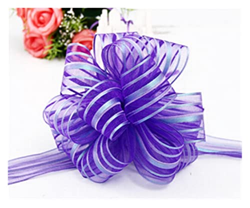 Zugschleife, Geschenkpapier-Schleifen, 15 Stück große Zugschleifen, Hochzeits-, Auto-Dekoration, Ehezimmer, Weihnachtsdeko, Geschenkverpackungsbänder (rot)(Purple) von ZMQU