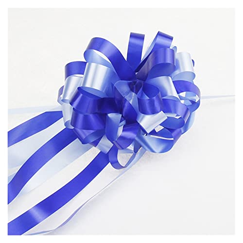 Zugschleife, Geschenkpapier-Schleifen, 5 Stück Hochzeitsbänder, 5 Stück Zugschleifenbänder, Hochzeits-Geburtstags-Party-Dekor, Geschenkverpackung, Heimdekor, DIY-Auto-Blumenband (rot)(Blue) von ZMQU