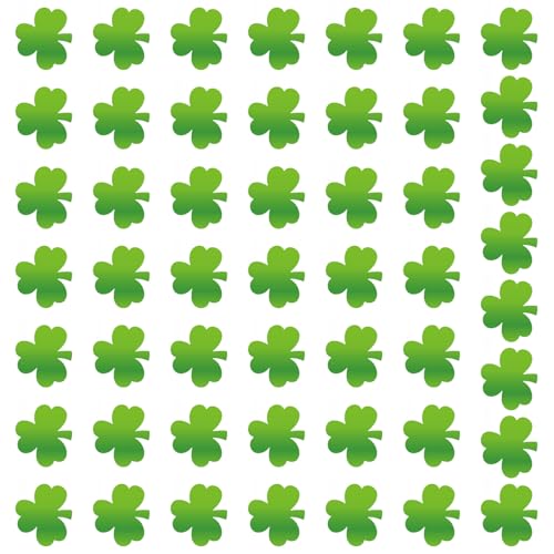 50 Stück Irish Day Kleeblätter Aufkleber Pflanze Aufkleber Papier Textur für Irish Holiday Party und Home Craft Decors von ZMYING