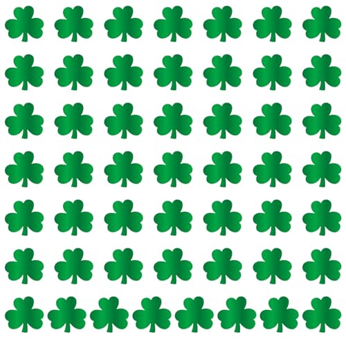 50 Stück Irish Day Kleeblätter Aufkleber Pflanze Aufkleber Papier Textur für Irish Holiday Party und Home Craft Decors von ZMYING