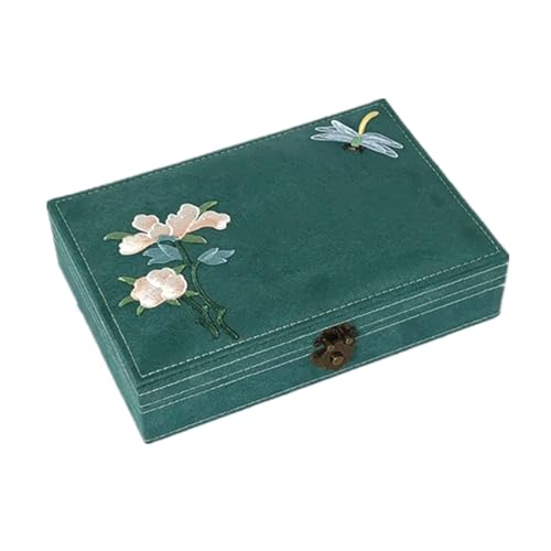 ZMYING Elegante chinesische Schmuckschatulle, traditionelle Holzbox für Ringe, Halsketten, Ohrringe, Accessoires, Organizer mit Quasten von ZMYING