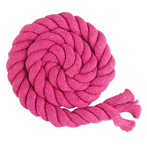 ZNKZJ Makramee-Baumwolle 20 mm x 10 m / 20 m,Farbe Baumwollkordel 3 Strang Twisted Soft Thick Naturbaumwollseil, DIY Bastelgeschenke, Wandbehänge, Pflanzenbügel, Rose red-10 m von WABMJGW