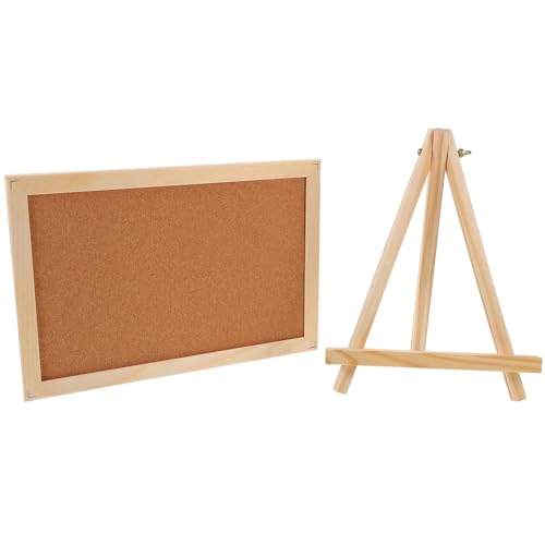 ZNTIHZ Kork-Tafel 1 stücke Bord Mit Staffelei Stehen Holz Staffelei Display-ständer Gerahmte Kork Bord Holz Stativ Staffelei Kork Display Board Anschlagtafel klein Für Büro, Zuhause von ZNTIHZ