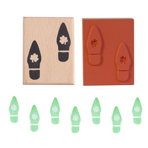 Kobold Fußabdrücke Stempel St. Patricks Day Mini Stempel Kleiner Kobold Fußabdruck Stempel Kobold Kleeblätter Fußabdrücke Gummistempel von ZNTU