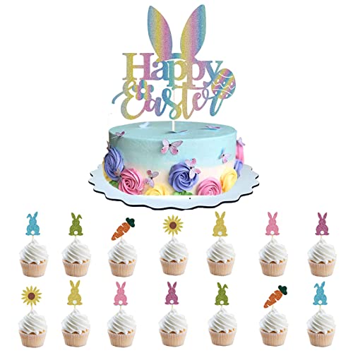 Ostern Kuchen Topper Hase Cupcake Topper Happy Birthday Kuchen Topper Kuchen Dekorationen für Ostern von ZNTU