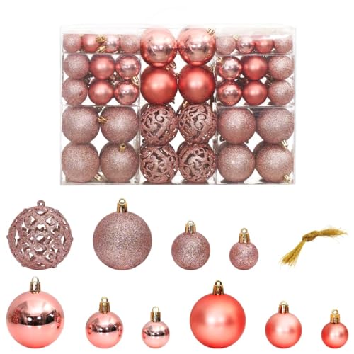 ZOAPDEBCE Weihnachtsbälle Garland Weihnachtsgirlande Weihnac Christmas Baubles 100 pcs Pink and Rose 3/4 / 6 cm,Christmas Garland with LED Lights,Artificial Xmas Wreath von ZOAPDEBCE