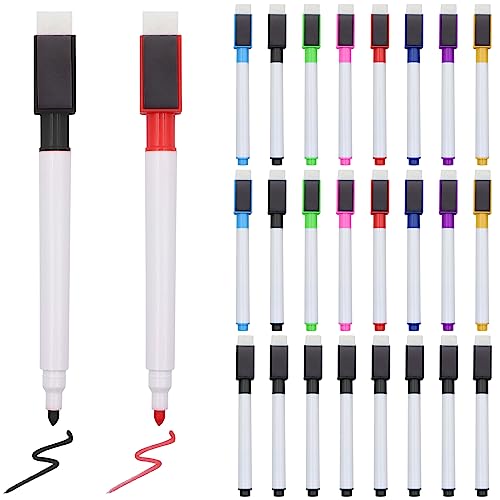 ZOCONE 24 Stück Whiteboard Marker Folienstift Abwischbar White Board Marker Pens Magnetische Trocken Abwischbare Marker Feine Spitze Whiteboard Marker Für Büro Schule Zuhause Whiteboard Stift Set von ZOCONE