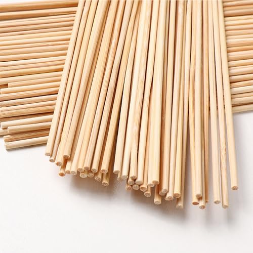 ZOCONE 300 Stück Zuckerwatte Stäbe 300mm x 3mm Holzstäbe Bambusstäbe, Holzstäbchen zum Basteln Holzstab Rund, Holzarbeiten für DIY Arts Craft Basteln Dekoration holzstäbchen für raumduft (3MM) von ZOCONE