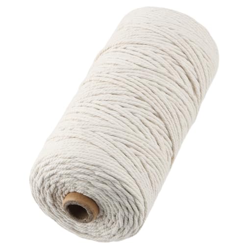 ZOENHOU 2mm x 400m Makramee Garn, Baumwollgarn, Beige Baumwollgarn Makramee Garn, Baumwollseil 2mm Makramee Kordel 2mm Makramee Schnur für DIY Aufhängen, Pflanzenaufhänger, Basteln, Stricken von ZOENHOU